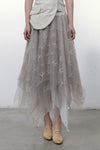 Marc Le Bihan lace embroidered skirt 2596 series plant dyeing France MLB-2596-ZZHUI PEARL GREY pearl gray lace embroidery